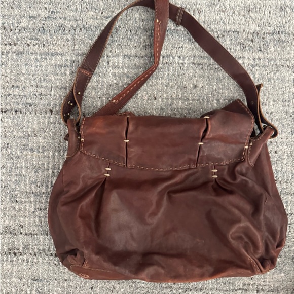 49 Square Miles Brown Distressed Leather Tote Bag - Picture 6 of 10